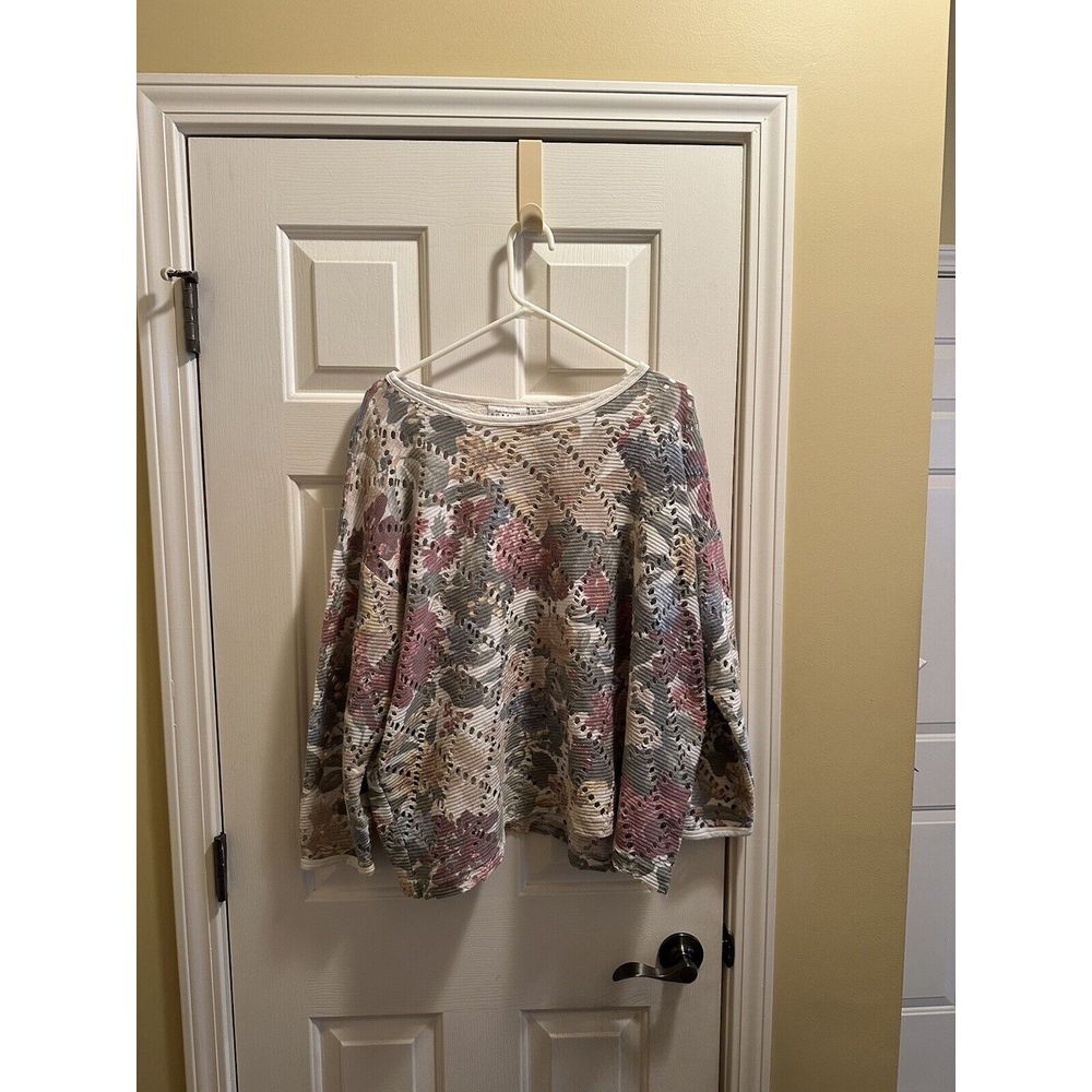 Forelli‎ Moda Internazionale Sweater Crew Neck Size 22/24 Floral Pattern USA